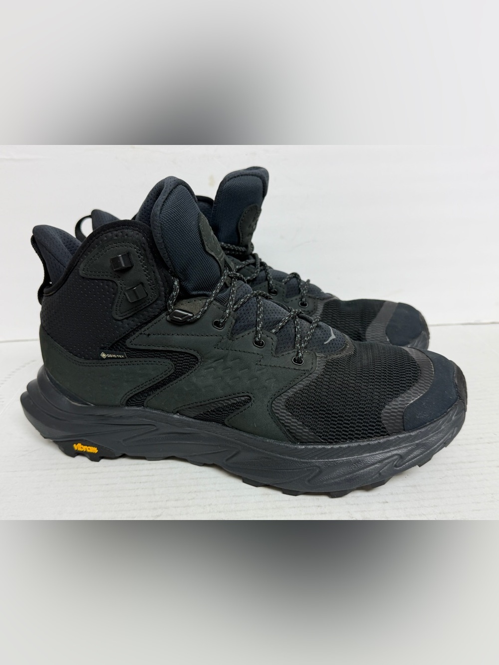 Hoka Anacapa 2 Mid GTX GORE-TEX Mens 12.5D Triple Black Hiking Boots WORN TWICE